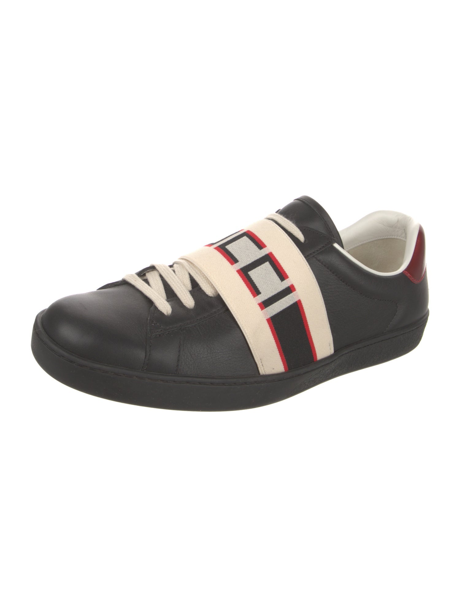 Gucci Web Accent Leather Sneakers